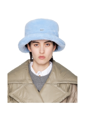 GANNI Blue Fluffy Tech Bucket Hat