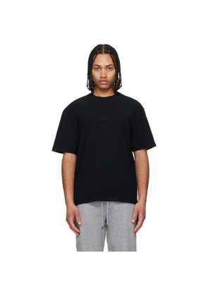 Hugo Black Waffle-Structured Cotton T-shirt