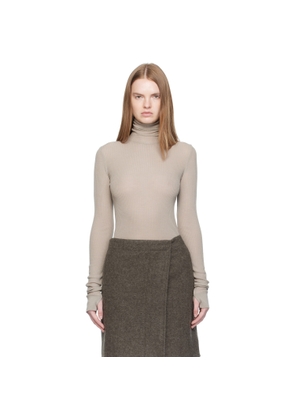 LEMAIRE Taupe Seamless Turtleneck