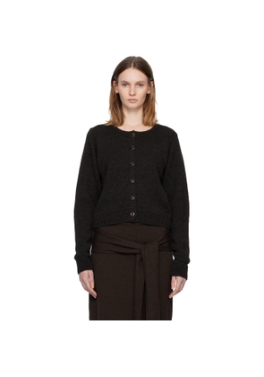 LEMAIRE Brown Ribbed Cardigan