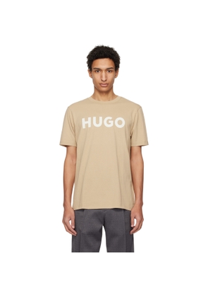 Hugo Beige Logo-Print T-shirt