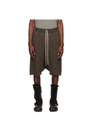 Rick Owens DRKSHDW Brown Temple Drawstring Pods Shorts