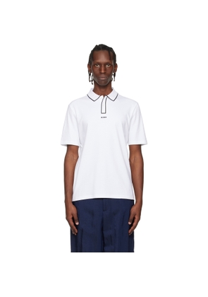Hugo White Cotton-Jersey Contrast Edges Polo