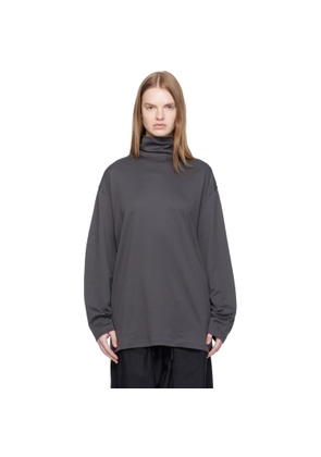 LEMAIRE Gray Relaxed Mock Neck T-shirt