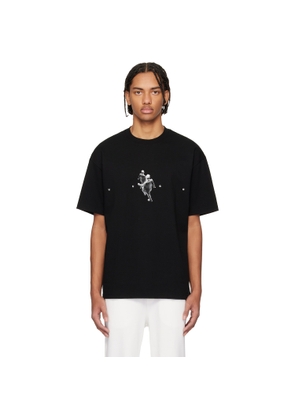 Hugo Black Graphic-Artwork Cotton Jersey T-shirt