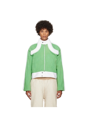 Stanley Raffington SSENSE Exclusive Green & White Denim Jacket