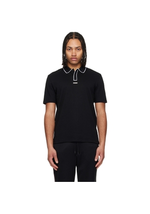 Hugo Black Cotton-Jersey Contrast Edges Polo