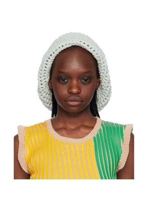 Stanley Raffington SSENSE Exclusive Blue & Off-White Crochet Beanie