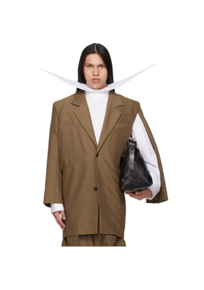 EGONlab Brown Curved Vent Blazer