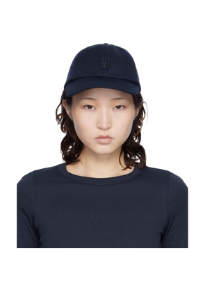 ANINE BING Navy Wool Jeremy Baseball Cap