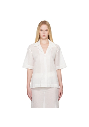 Róhe White Camp Collar Organza Shirt