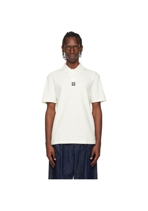 Hugo White Stacked-Logo Interlock Polo