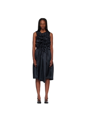 Comme des Garçons Comme des Garçons Navy Satin Thin Garment Dyed Midi Dress