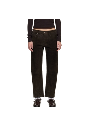 Citizens of Humanity Brown Winslow Boyfriend Suede Trousers