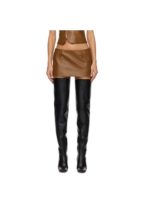 Aya Muse Tan Egas Faux-Leather Miniskirt