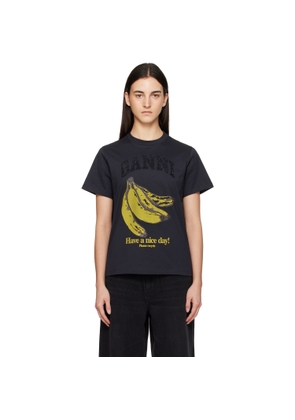 GANNI Black Banana Graphic T-shirt