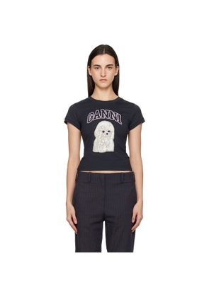 GANNI Black Poodle Baby Fit T-shirt
