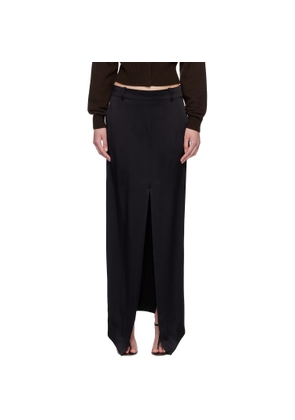 TOM FORD Black Crepe Envers Satin Tailored Maxi Skirt