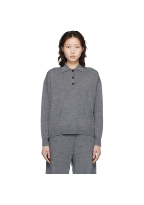 ANINE BING Gray Lee Polo
