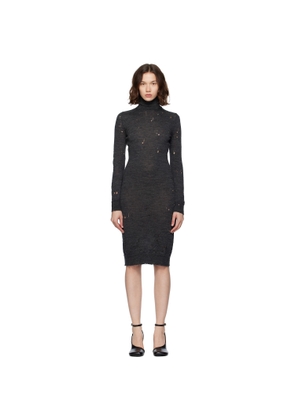 MM6 Maison Margiela Gray Turtleneck Midi Dress