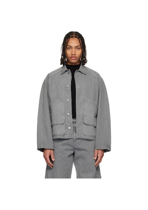 LE17SEPTEMBRE Gray Garment-Dyed Hunting Denim Jacket