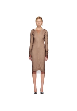 MM6 Maison Margiela Brown Layered Midi Dress
