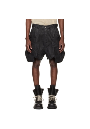 Rick Owens DRKSHDW Black Temple Stefan Denim Cargo Shorts