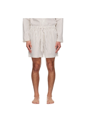 Tekla Beige & Brown Poplin Pyjama Shorts
