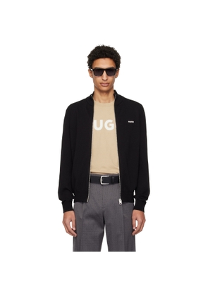 Hugo Black Logo-Detail Knit Track Jacket