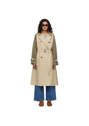 Weekend Max Mara Beige & Green Canasta Trench Coat