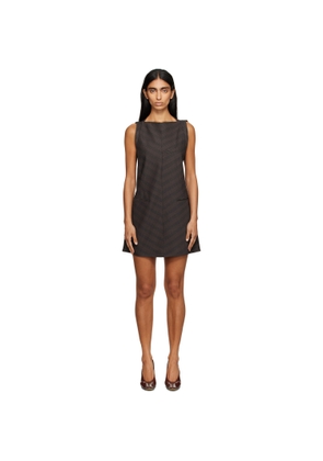 MM6 Maison Margiela Brown & Black Check Minidress