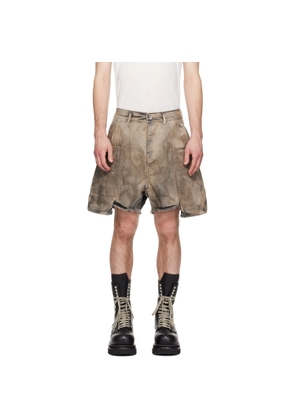 Rick Owens DRKSHDW Gray Temple Denim Stefan Cargo Shorts