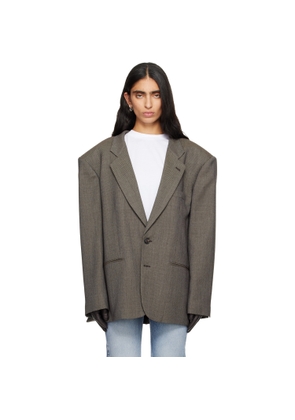 MM6 Maison Margiela Brown Oversized Wool Blazer
