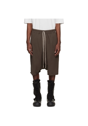 Rick Owens DRKSHDW Brown Temple Drawstring Pods Shorts
