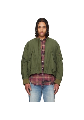 R13 Khaki Bubble Bomber Jacket
