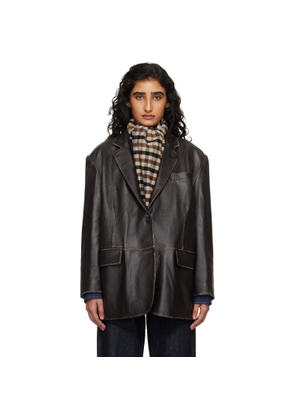 Weekend Max Mara Brown Pila Leather Blazer