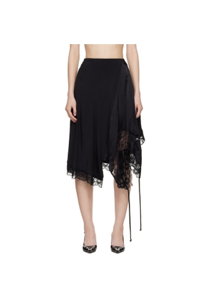 VETEMENTS Black Reworked Lingerie Midi Skirt
