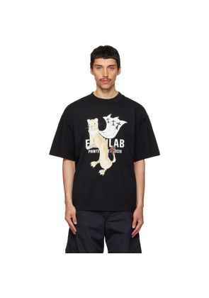 EGONlab Black Hermine Print Cotton T-shirt