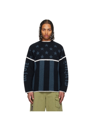 Palm Angels Navy Stars & Stripes Sweater