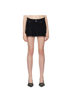 MISBHV Black Pleated Denim Miniskirt