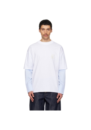 EGONlab White Sculpted Cotton Shirt T-shirt