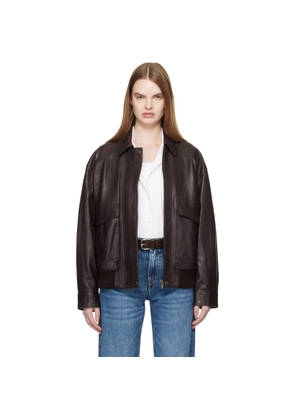 Weekend Max Mara Brown Gigante Leather Jacket