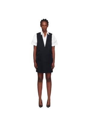 MM6 Maison Margiela Black Tailoring Wool Minidress
