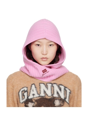 GANNI Pink Wool Mix Balaclava