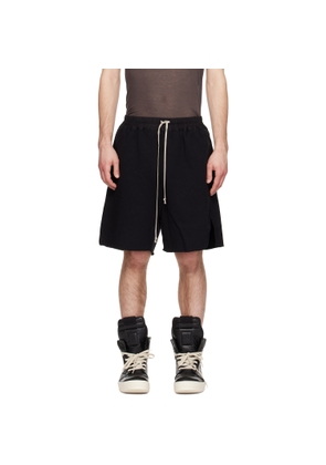 Rick Owens DRKSHDW Black Temple Furka Heavy Sweatshirt Long Shorts