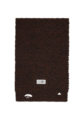 MM6 Maison Margiela Brown Distressed Scarf