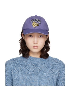GANNI Purple Washed Canvas Cap