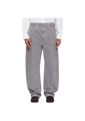 LEMAIRE Gray Twisted Belted Jeans