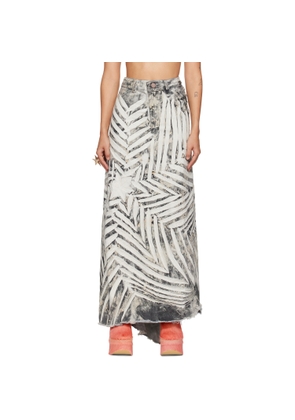 Masha Popova SSENSE Exclusive White & Black Denim Maxi Skirt