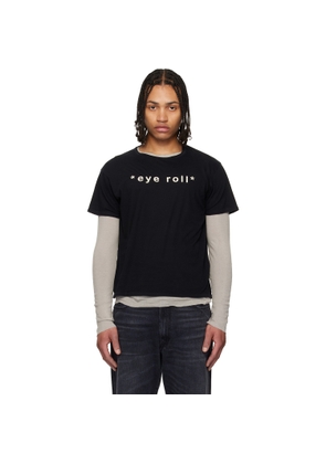 R13 Black 'Eye Roll' Boy T-shirt